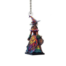 Pendentif sorcière, ornement plat en acrylique, 1 pièce