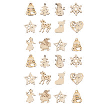 Décorations de Noël en bois, cercles bruts, 100 pièces