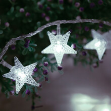 Guirlande lumineuse LED Kiplyki, fil transparent, 20 étoiles
