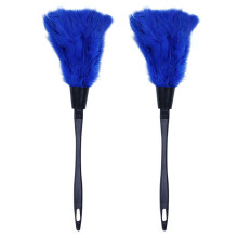 Plumeau de dinde bleu 35 cm, lot de 2