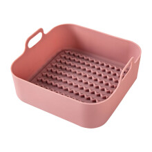 Plateau carré en silicone pour friteuse à air chaud, 19 x 19 x 6,5 cm, compatible avec les aliments
