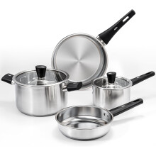 6-Piece Stainless Steel Cookware Set with Stay-Cool Handles