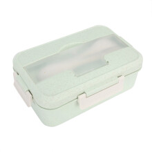 Boîte à lunch Bento en fibres de blé avec cuillère et fourchette