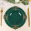 Piatti piani rotondi in plastica verde cacciatore – 20 cm, oro 1