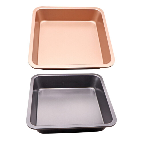 Conjunto de 2 formas quadradas de aço carbono para bolo
