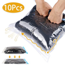 Sacs de rangement compressibles, lot de 10 – Petit, Moyen, Grand