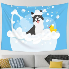 Collie kylpyammeen seinävaatteessa70x47 tuumaa tai84x60 tuumaa