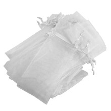 White Organza Drawstring Gift Bags 26x6cm (50 pcs)