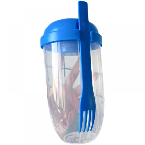 Saladier avec fourchette et compartiment pour vinaigrette