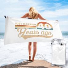 Just Married 40 Years Beach Towel – Polyester Front,