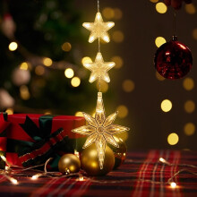 Christmas Window LED Lights with Suction Cup, Warm White,