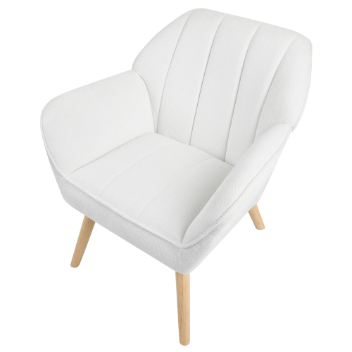 Beliani Armchair TORUD Fabric White 1