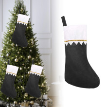 14in Red DIY Christmas Stockings with White Cuff & Gold Trim