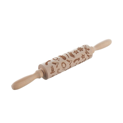 Christmas Tree Embossed Rolling Pin in Boxwood