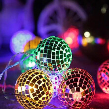 LED string lights mirror ball for wedding party decor