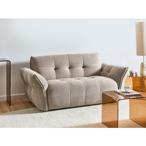 Beliani Sofa 2 Seater HALBA Fabric Taupe 1