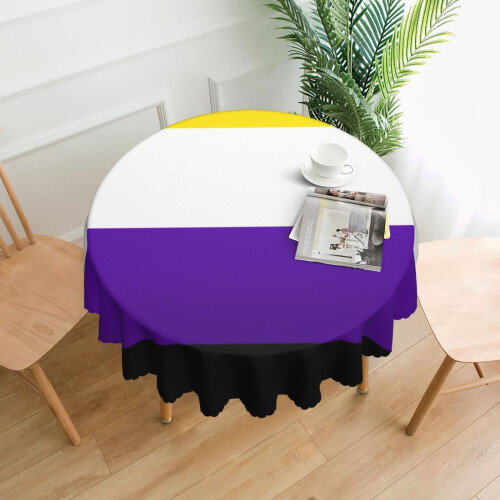 Non-Binary Pride Round Tablecloth 60 Inch