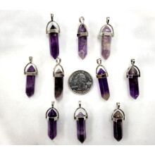 Amethyst-Kristallanhänger, doppelspitzig, 1 Stück
