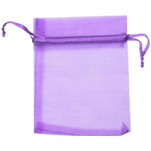 Lot de 30 pochettes cadeaux en organza violet pour bijoux