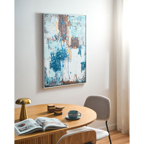 Beliani Canvas OMAGH Abstract Motif Blue 1