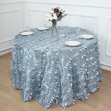 Taffeta Round Tablecloth with Leaf Petals 120 in