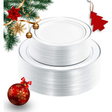 Gold Disposable Plastic Plates 120 pcs 10.25" and 7.5"