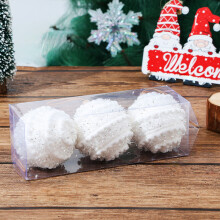 Taotanxi Christmas Ball Set White 3.15" 3-Pack