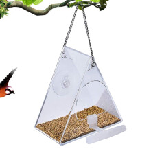 TITOUMI window bird feeder with suction cup, triangle clear