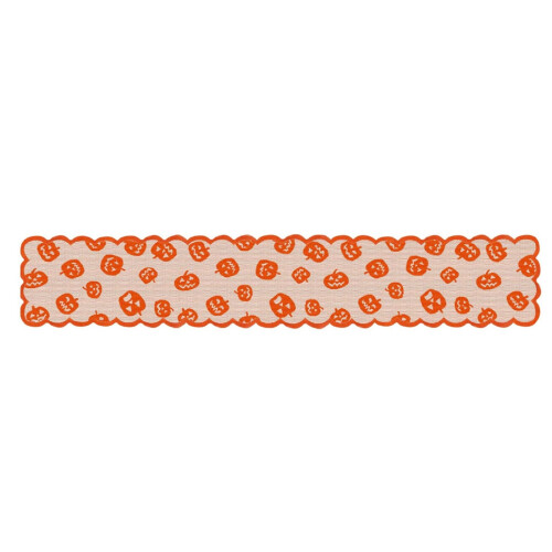 Halloween lace table runner orange 1 piece