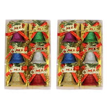 Christmas Bells Ornament Set with Hanging Loop 6pcs