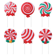Pfefferminz-Weihnachtsschilder für den Garten, 4er-Pack