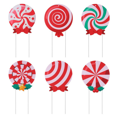 Pfefferminz-Weihnachtsschilder für den Garten, 4er-Pack