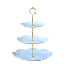 Plastic tiered cake stand square round sakura 3-tier