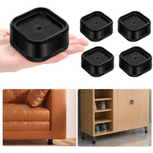 Confezione da 4 rialzi regolabili per mobili, altezza da 2,5 a 7,1 cm.