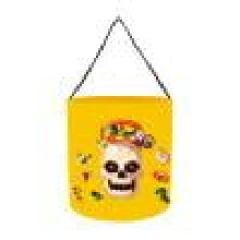 Sacola de Halloween para Doces ou Travessuras – Estampa de Abóbora em Lona