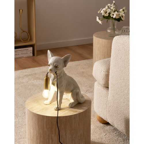 Beliani Table Lamp Dog ROCCO White 1