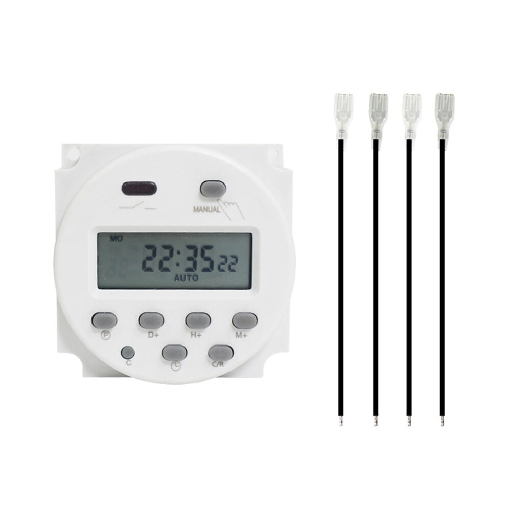 12V DC Digital Programmable Timer Switch White