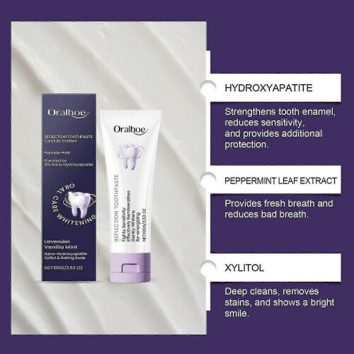Nano Hydroxyapatite Toothpaste, Fluoride-Free, Xylitol Remineralizing, Lavender Vanilla Mint Whitening Toothpaste for Sensitive Teeth 2