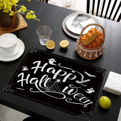 Halloween placemats linen heat-insulating 4-pack