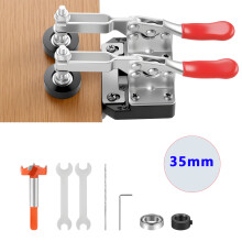 35mm Concealed Hinge Jig, Cabinet Door Hinge Jig, Accurate Hinge Drilling Jig Hole Guide Locator with 2 Quick Clamp, Woodworking Door Hinge Cutter
