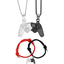 Magnetic Game Controller Necklace Bracelet Set compatible with Game Console Handles for Couples Matching Jewellery