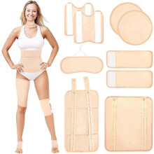 Reusable Castor Oil Pack Wrap Kit, 9 Pcs Organic Cotton with Adjustable Straps for Body Care