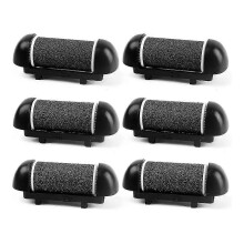 6 PCS Electric Callus Remover Replacement Roller Heads compatible with Shizhou Pedicure Kit 3 Coarseness Levels 2 Fine 2 Regular 2 Coarse Black