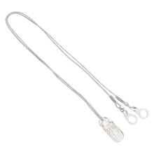 Sicherheitsband für Hörgeräte, kompatibel mit Hinter-dem-Ohr-Modellen, ABS-Nylon mit Clip und 2 Silikonhüllen, weiß