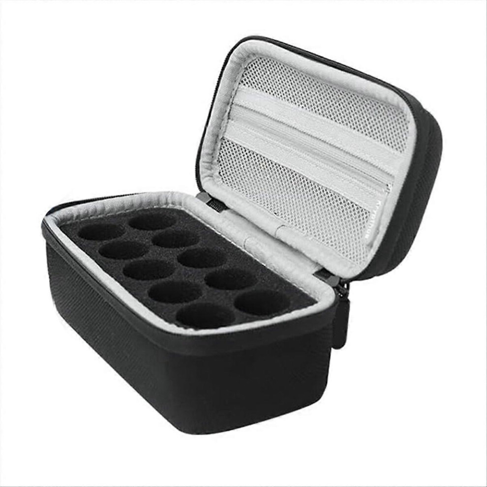 Insulin Vial Protector Case 10 Slot Black EVA Fits 1ml 3ml 5ml 10ml Vials Impact Resistant Fridge Storage Organiser