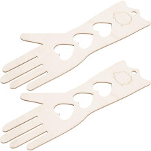 Wooden Mitten Blockers 2 Pcs Beige Wood Material Glove Display Template for Knitting Mitten Size Shaping