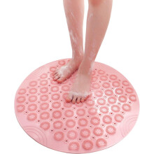 Antibakterielle Duschmatte, 56 cm Durchmesser, rutschfeste Badematte mit sicheren Saugnäpfen und Fußmassagefunktion