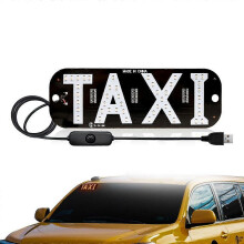 USB-betriebenes LED-Taxischild mit blauem Licht zur Montage an der Fahrzeugdecke oder Windschutzscheibe