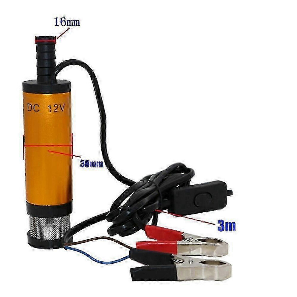 12V Electric Submersible Pump, Stainless Steel Body, 12L/Min Flow Rate, Dc12v For Water Diesel Oil Transfer 6966168003830