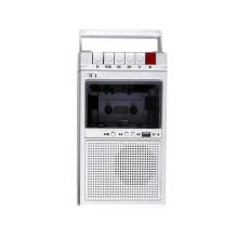 Tragbarer Retro-Kassettenrekorder und -Kassettenspieler mit Walkie-Talkie, USB-Transkriptionsfunktion und zwei Aufnahmemodi, weißer Kunststoff